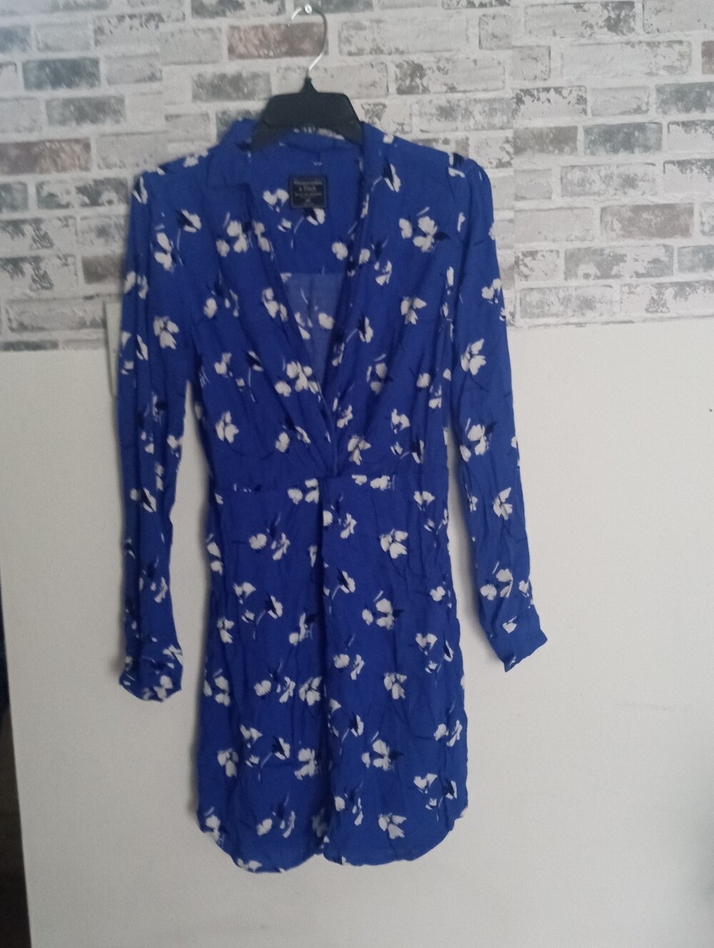 Blue Floral Long Sleeve Floral Dress